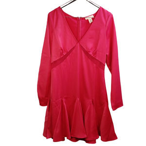 H & M Short Satin Dress Long Sleeve